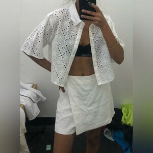 Zara V-neck ruched blouse